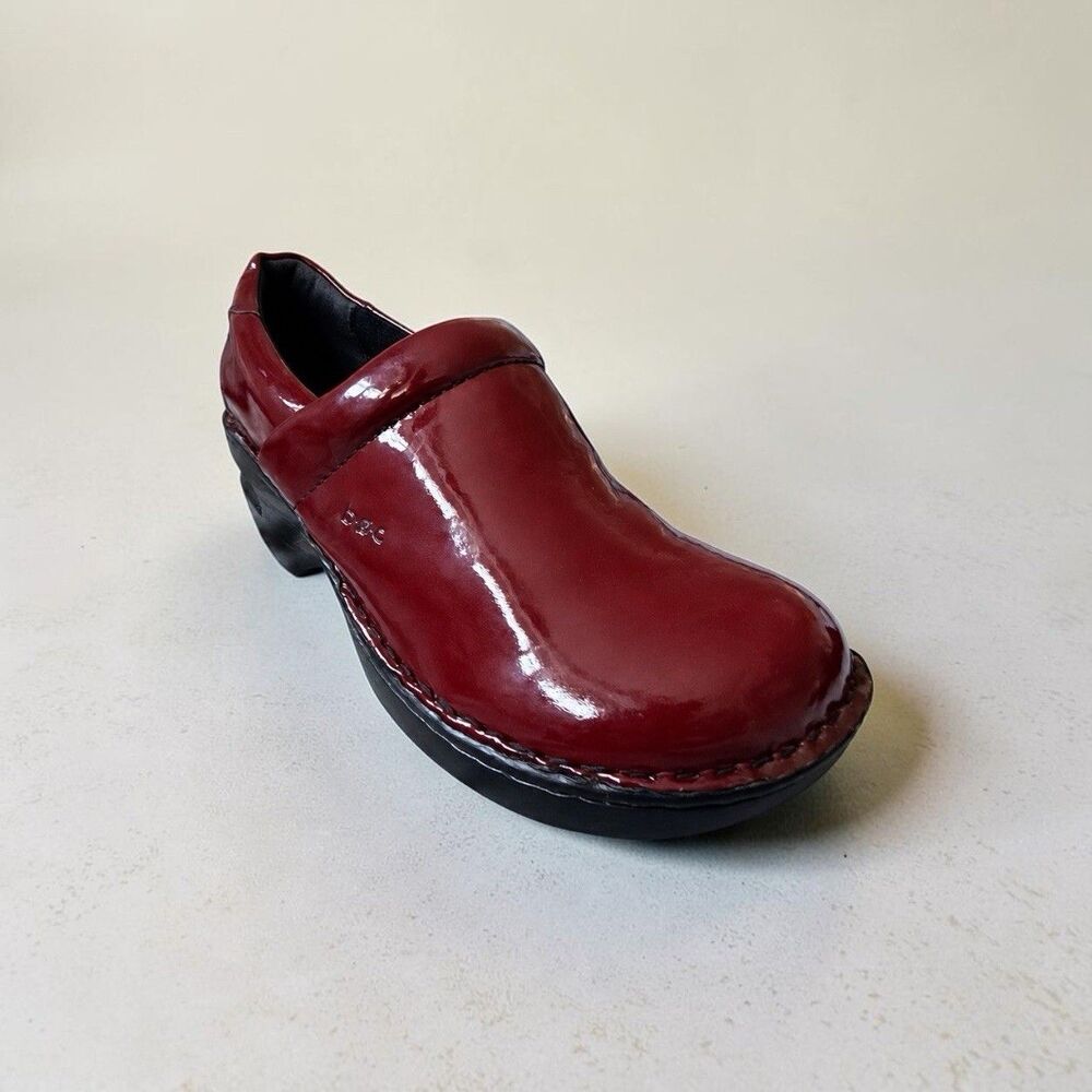 b.o.c. Born Concept Women’s 7.5 Burgundy Patent Clogs Slip On Block Heel BC1433 - Picture 10 of 11
